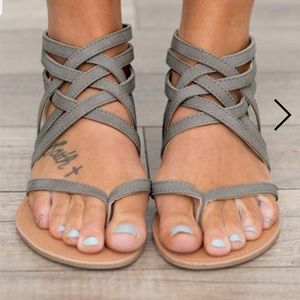 COPY - Gray strappy sandles NEW